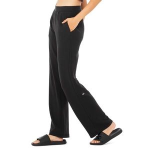 Alo Yoga Micro Waffle High-Waist Pleasant Wide Leg Pant